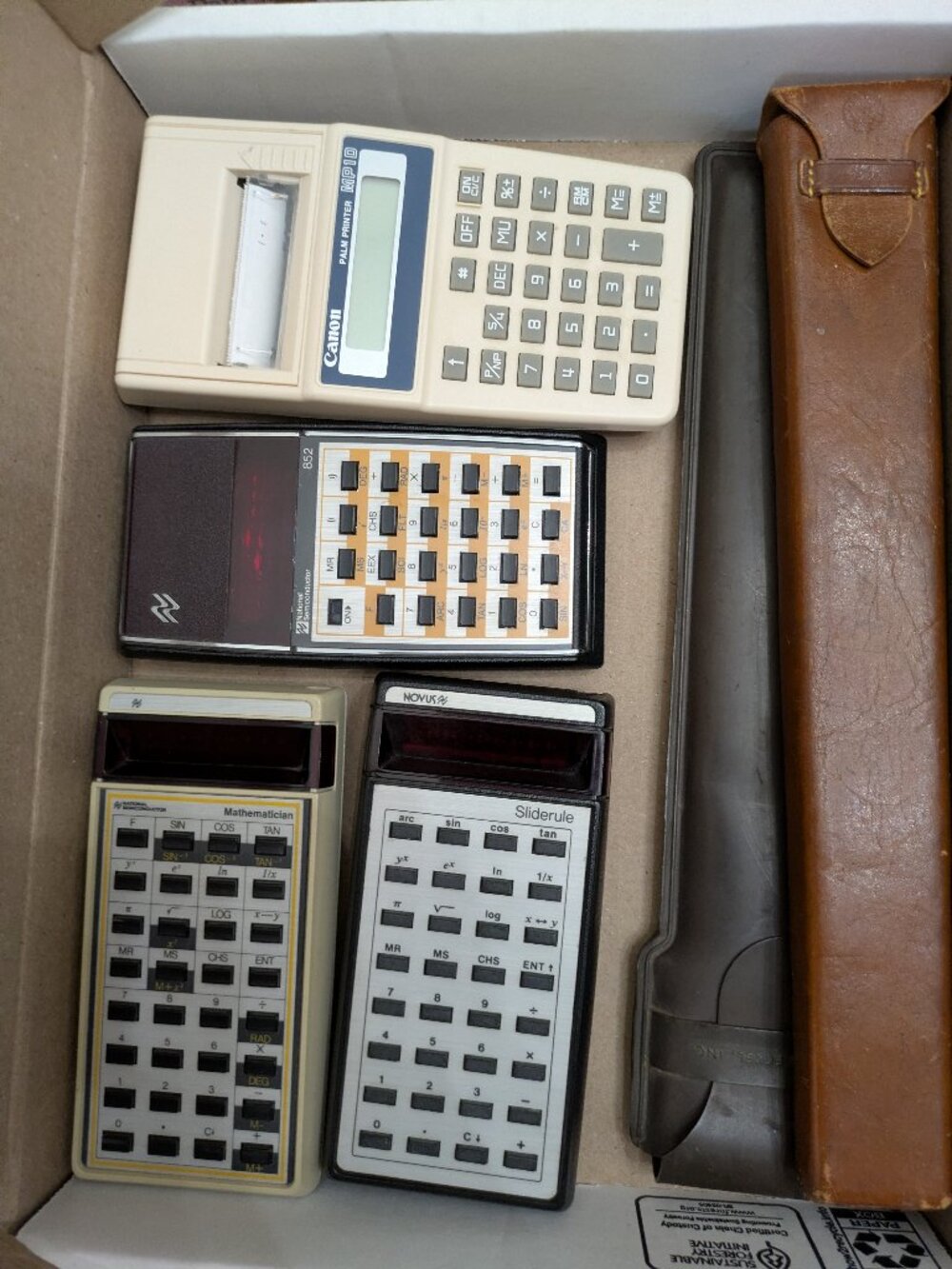 Vintage calculator and slide rule lot (parts or display)